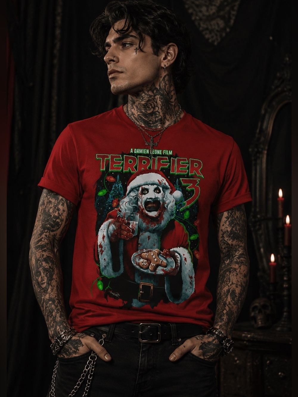 Horror Movie Art Clown Cotton Black All Size T Shirt, Size S to 3XL